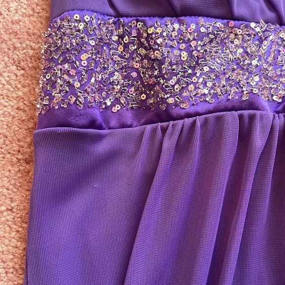 Purple Women’s Dress Backless with Sequins Flowy Size M - Picture 4 of 8